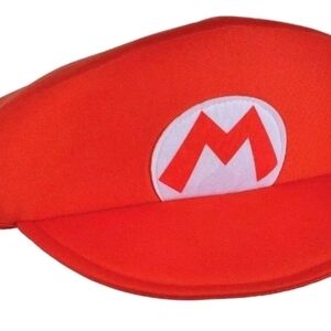 ×4 Super Mario, Red Mario Hats With Mustaches. Adult & Kids Hats (4 Units)